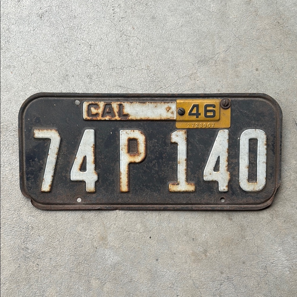 Vintage 1946 California License Plate 🌅🎆